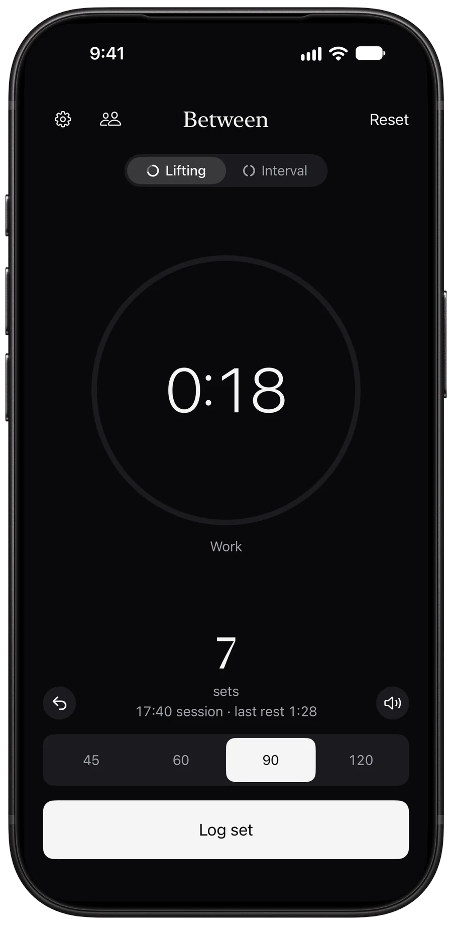 Work mode: after the rest runs out, the clock counts the set up from 0:00